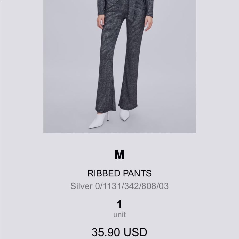 Zara ribbed knit pants - Picture 2 of 2